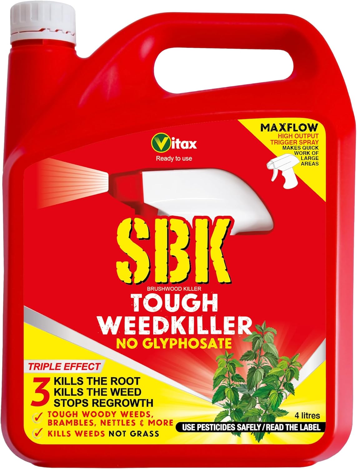 SBK Brushwood Killer Tough Weedkiller 4L for garden weed control